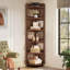 Bibliothèque 71,65 "de haut à 6 niveaux de style brun rustique pour coin salon, bureau, chambre à coucher