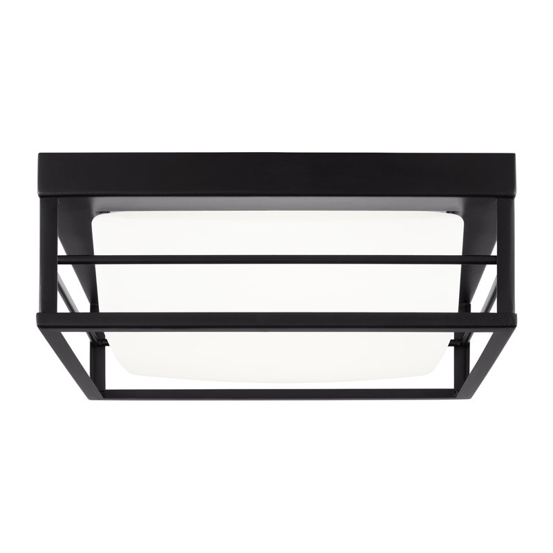 Plafonnier encastré 1 lumière DEL Krista, Noir minuit, H 3,75 po x l 10 po x P 10 po