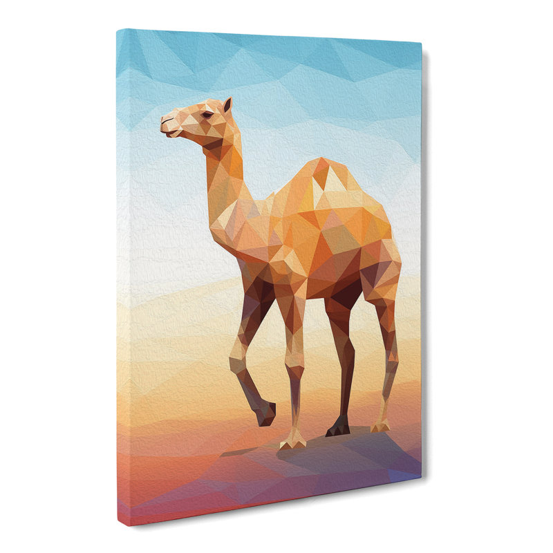 Camel Geometric - Wrapped Canvas, 76cm H x 50cm W x 3cm D