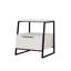 Aires Modern Bedside Table | 45 x 40 x 50 cm | Drop Door Cabinet with Metal Frame-1957490332