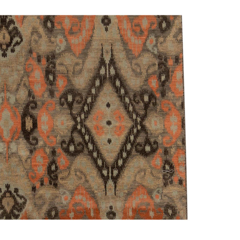 Ikat Area Rug in Brown/Orange/Dark