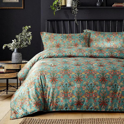 Ensemble d'édredon pour lit Farmhouse Boho Literie Fluffy Lightbal Flowers Plants All Season
