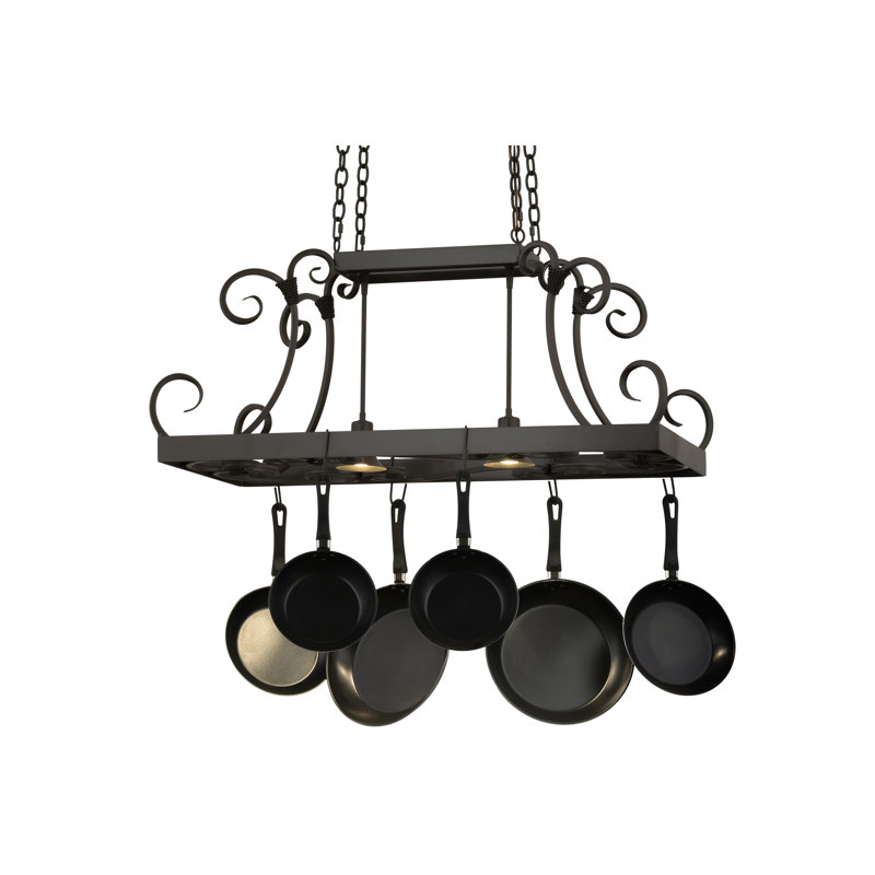 43" Long Caiden 2 Light Pot Rack