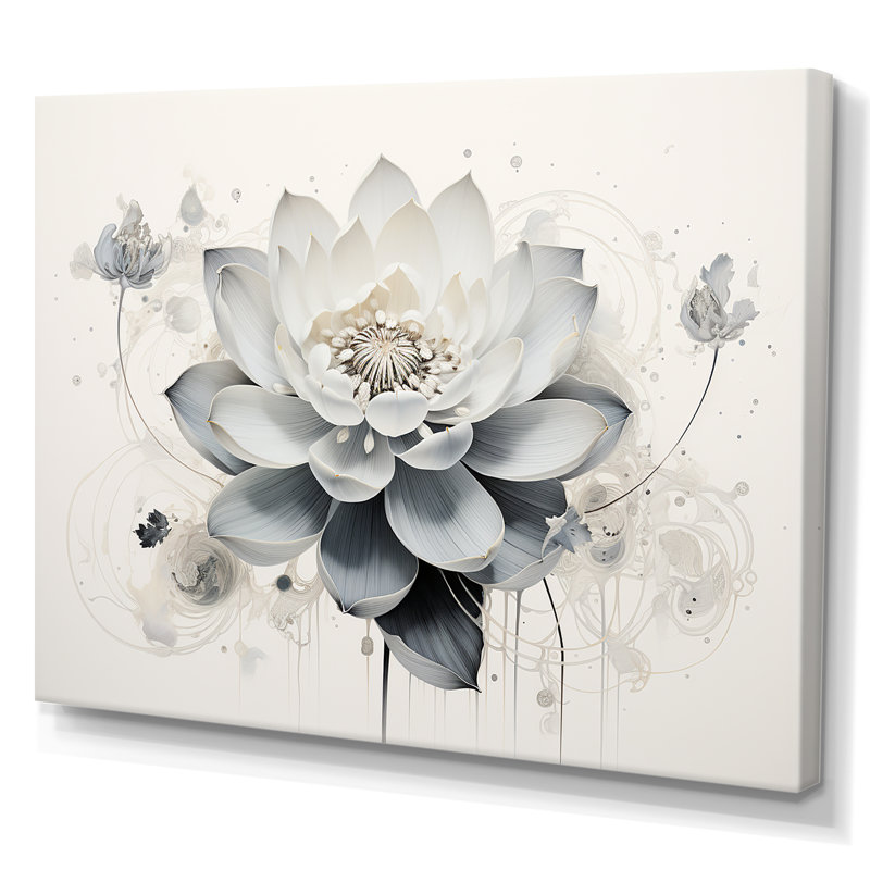 Serenity Blossum Blue Lotus sur toile, Toile tendue, H 30 po x l 40 po x P 1,5 po