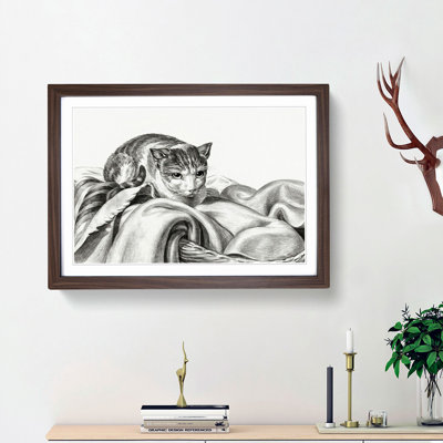Cat in a Basket by Jean Bernard - Picture Frame Graphic Art Print