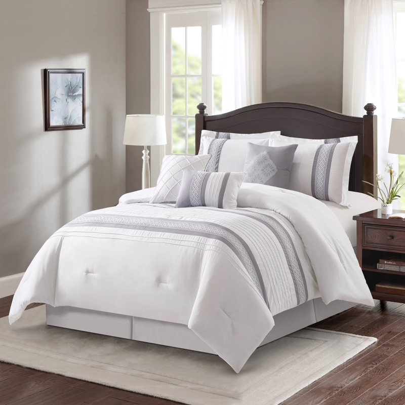Ensemble d'édredon 7 pièces Durango, Édredon de très grande taille et 6 pièces suppl, Sauge