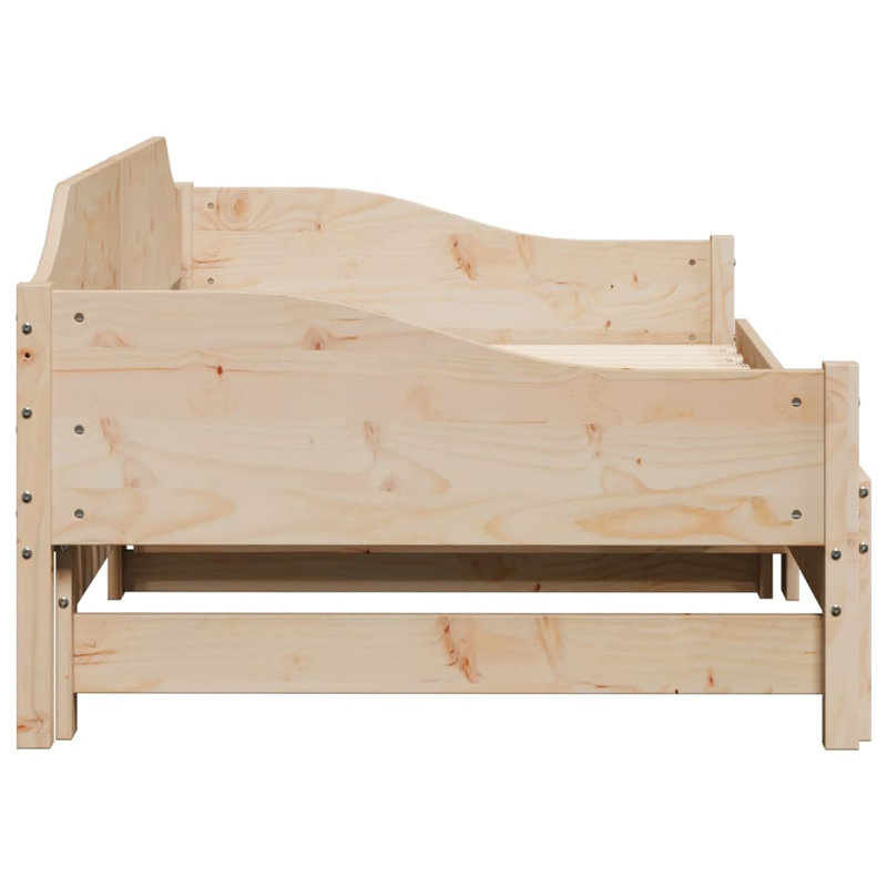 Capirano Solid Wood Daybed with Trundle, European Single (90 x 200cm), Natural