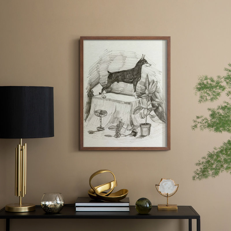 A Gentleman III, reproduction encadrée - bois massif, H 30 po x l 24 po, Noyer