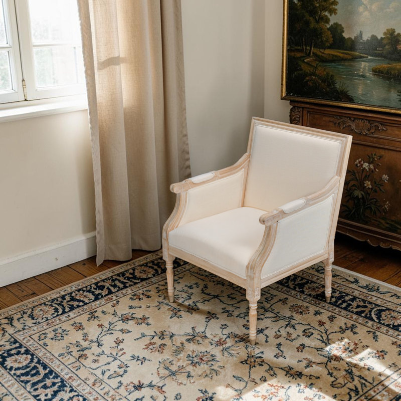 Chaise d'appoint Amando French Country, revêtement beige