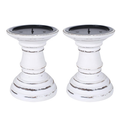 2 Piece Wood Pillar Set