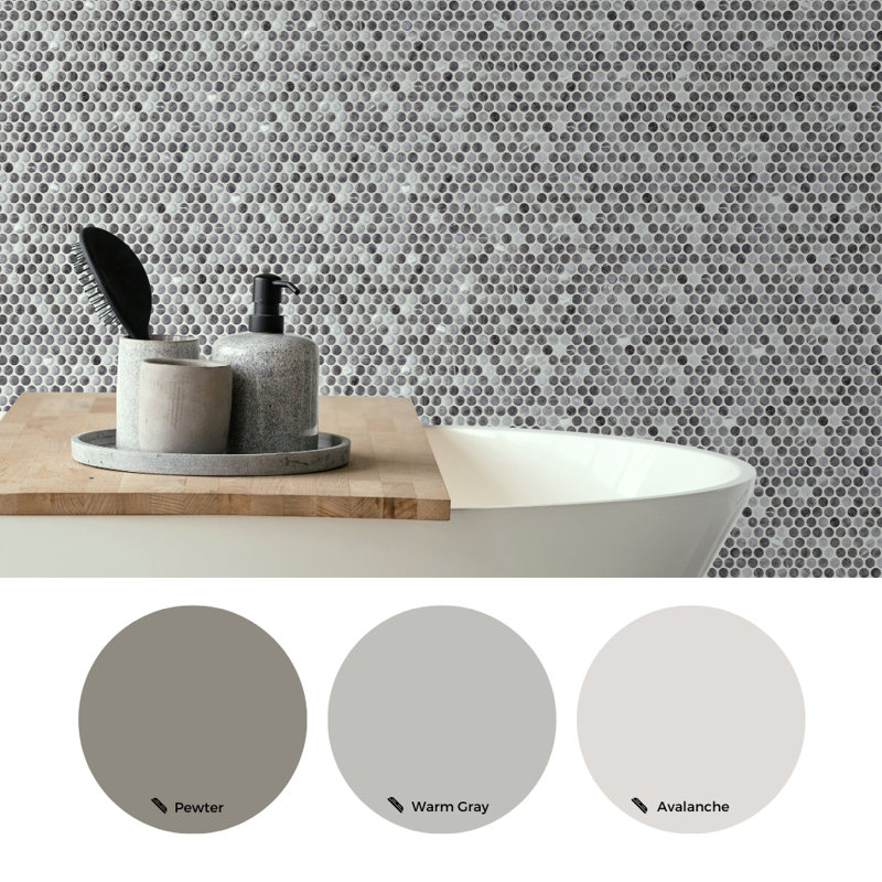 Eterna Penny 12" x 12" Recycled Penny Glass Mosaic, Stormy