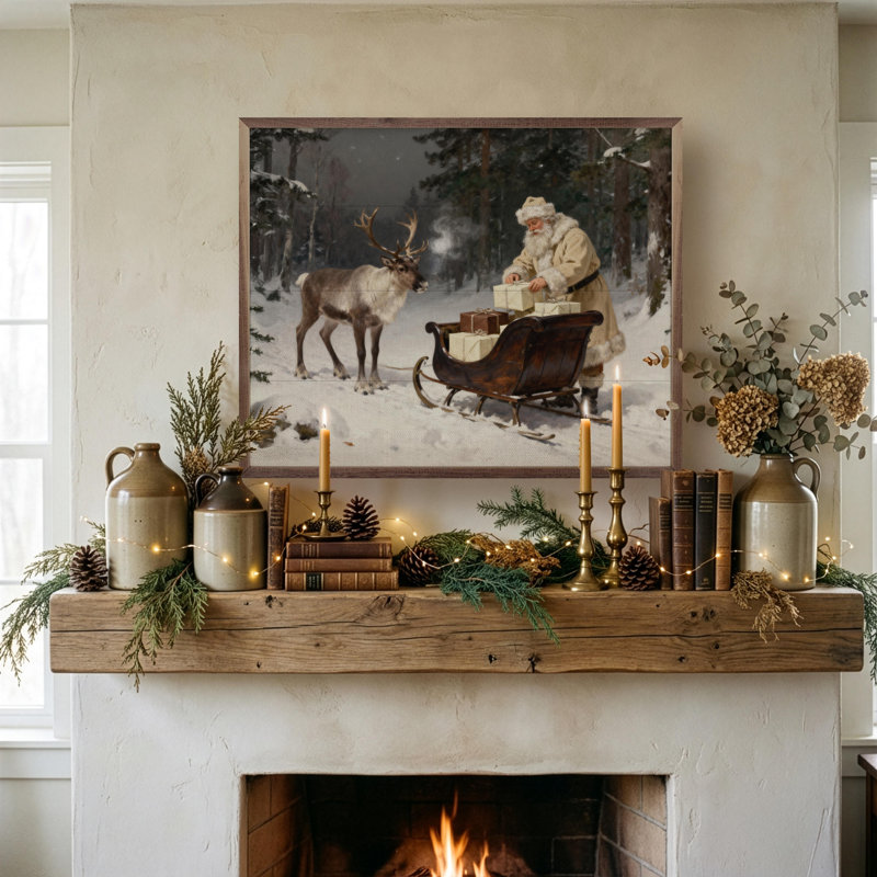 Santa's Sleigh In The Timber, 40" H x 32" W
