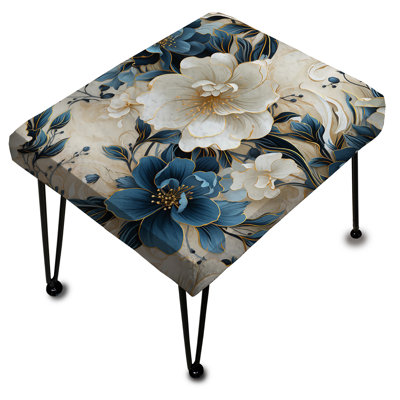 Oriental Elegance Marble Motif III - Repose-pieds rectangulaire en marbre