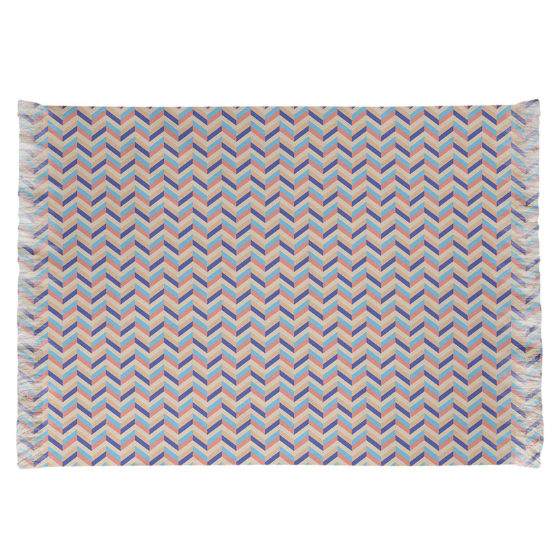 Tapis beige/bleu/orange chevrons Mcguigan, Non
