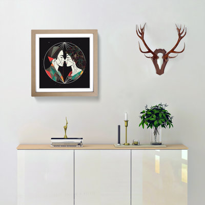 Lovers Geometric No.2 - Framed Print