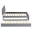 Structure de lit plateforme simple en molleton rembourré avec lit gigogne, lit moelleux pour enfants ou invités, gris