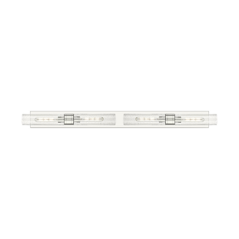 Éclairage pour meuble-lavabo 4 lumières 51 po Ballston - Maliyah - Finition laiton brossé - Abat-jour blanc rayé, Grainé