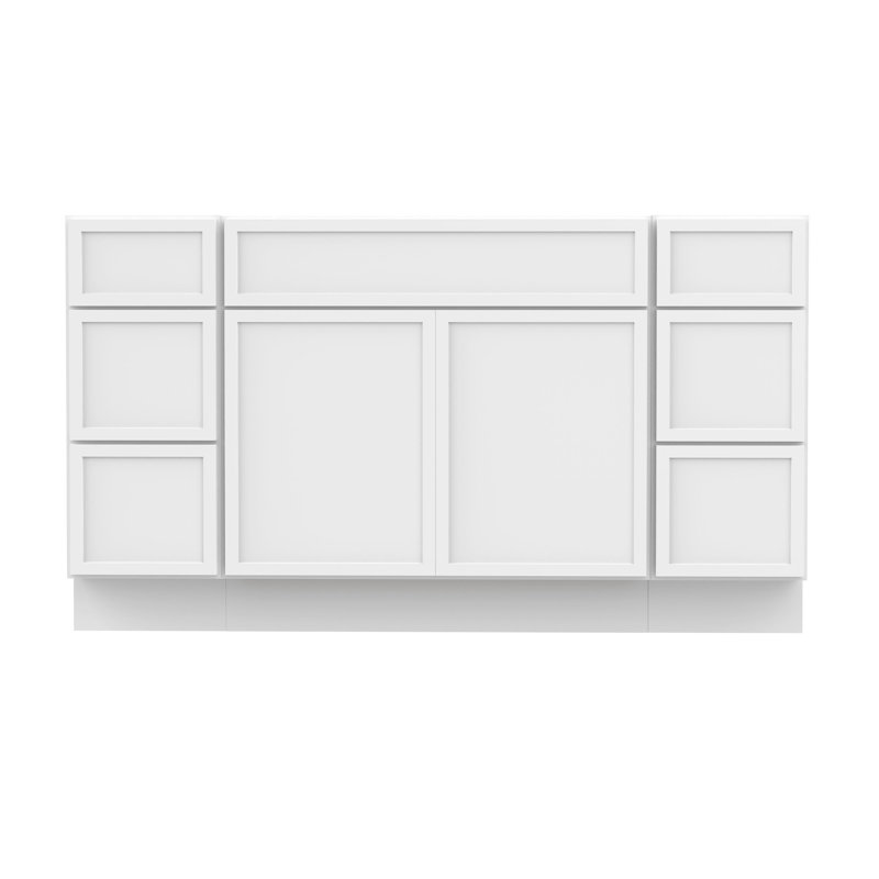 57'' Single Bathroom Vanity Base Only, White