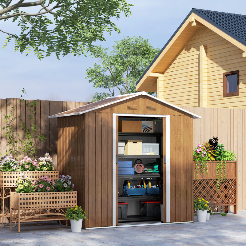 6.5 ft. W x 3.5 ft. D Galvanised Steel Storage Shed