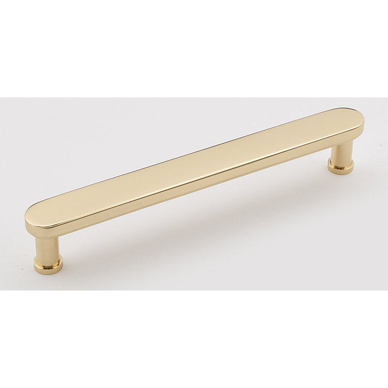 Polished Brass 6'' Modern Bar Pull with Mounting Hardware