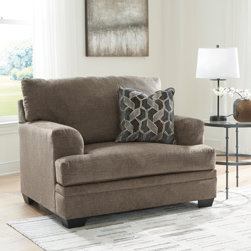 Gwendolynne Upholstered Accent Chair, Brown Polyester