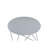 Gray Metal Display Accent Table With Round Surface And Stylish Triangle Leg Supports Tabletop Legs For Living Room-348002325