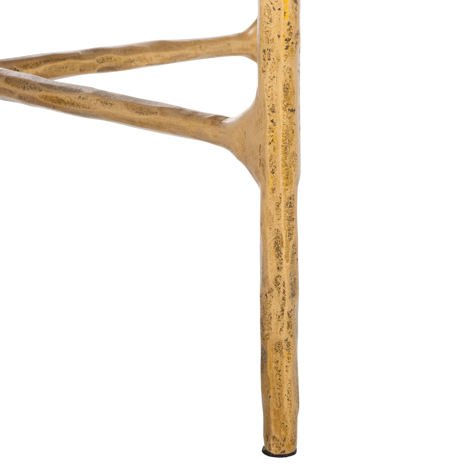 Evelynn Glass Cross Legs End Table, Brass, Black