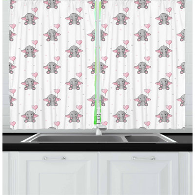 Animal Print Pointed Kitchen Curtain