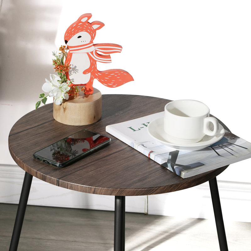 Artemus End Table, Brown Top/Black Base
