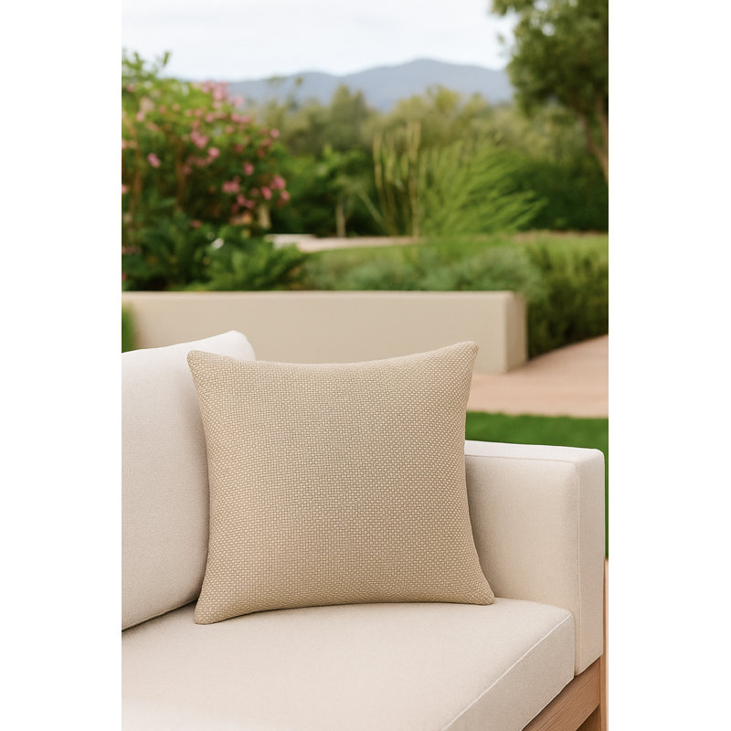 Outdoor Living Pillow Cover, Sandy Beige, Square 20", Polyester