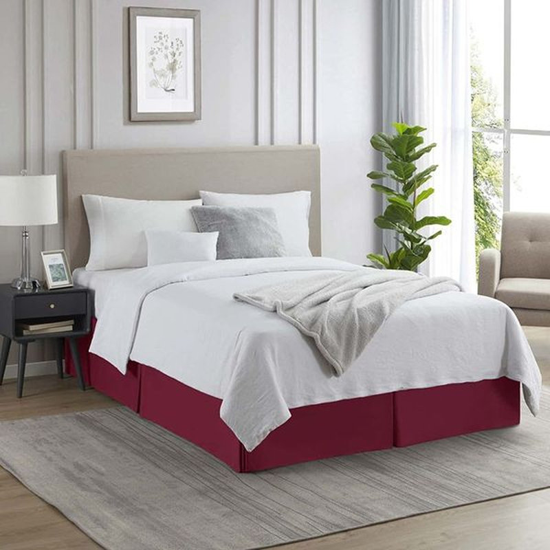 Luxury Pleated 14" Bed Skirt, Burgundy, Full XL