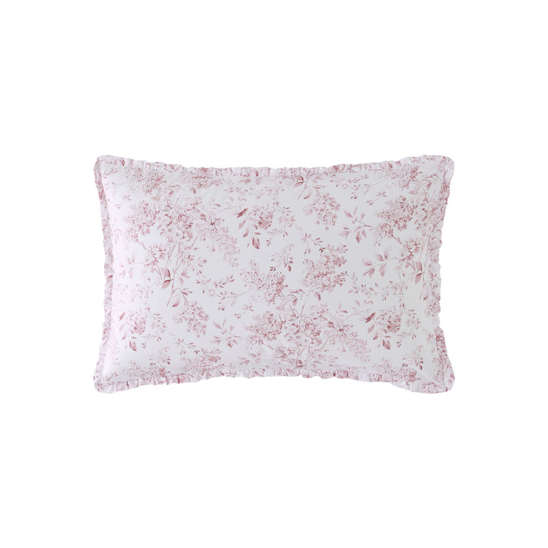 100% Cotton Machine Woven Pillowcase - Set of 2, Pink Floral