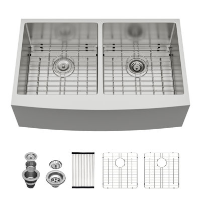 33'' L Double Bowl Stainless Steel Kitchen Sink
