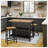 3 Pieces Dining Table Sets, with Fixed Table-119755422