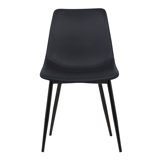Waroona Contemporary Upholstered Dining Chair with Black Metal Legs