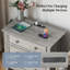 Ensemble de commode de chambre 2 pièces - grande commode 6 tiroirs et table de chevet 3 tiroirs l 26,7 po avec station de charge, gris délavé