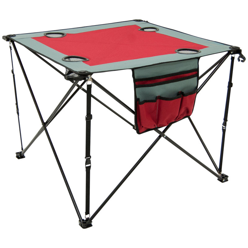 Table carrée pliante Oui, Rouge