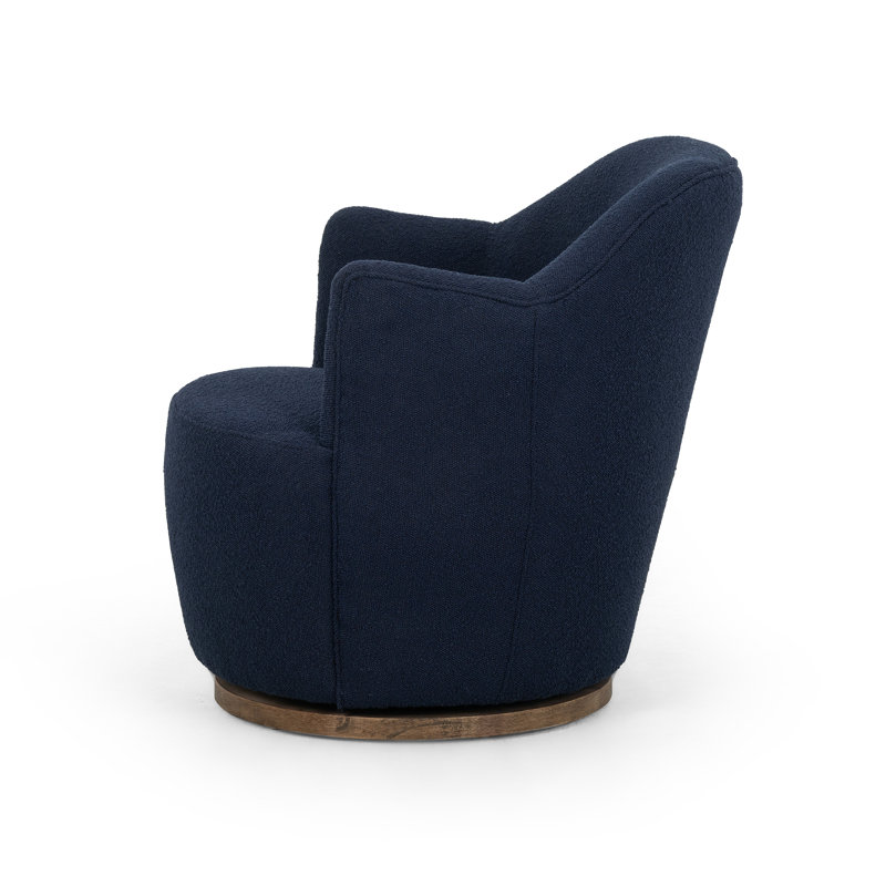 Aurora Wide Swivel Armchair, Copenhagen Indigo Boucle