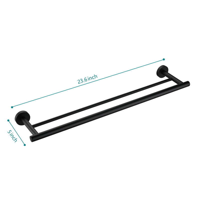 Porte-serviettes mural 23,6 po, Noir mat