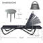Méridienne d'extérieur Kozyard, structure entièrement en aluminium et tissu textilène, méridienne inclinable réglable entièrement plate pour la piscine, le bain de soleil et la cour arrière, bleu marine, 2 chaises + table-1031999643