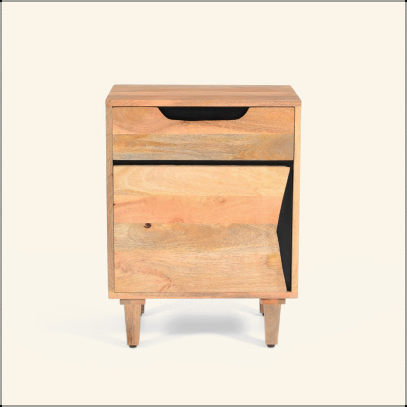 Table de chevet en bois naturel