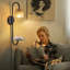 Alyza 1 - Light Plug-in Black Armed Sconce