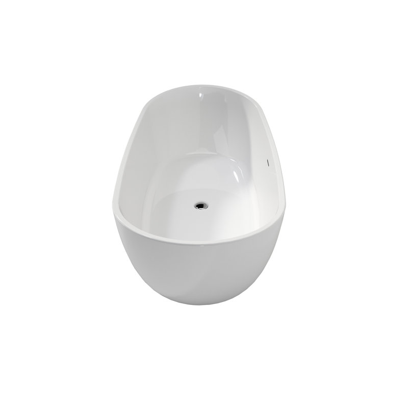 Baignoire luxueuse en acrylique de 65 po, blanc, trempage profond, blanc facile à nettoyer de 65 po, finition lustrée, entretien, style confortable et chic