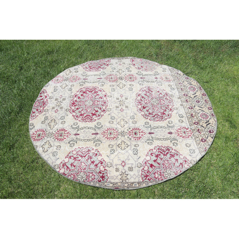 Tapis turc beige Anatolian rétro pour rehausser le décor du salon