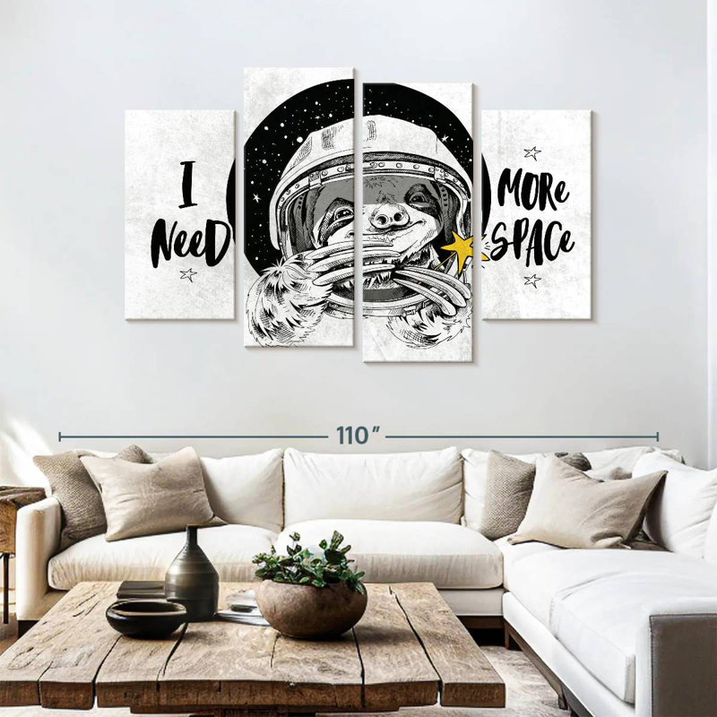 Ketti Funny Space Sloth, 54" H x 84" W