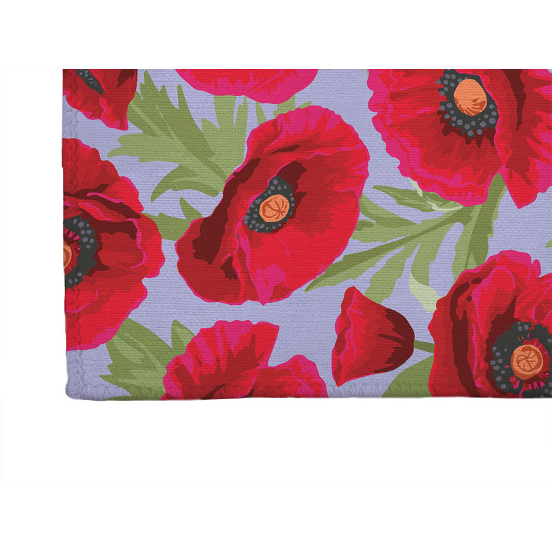 Tapis de bureau léger Poppie, Periwinkle, H 0,1 po x l 36 po x P 24 po
