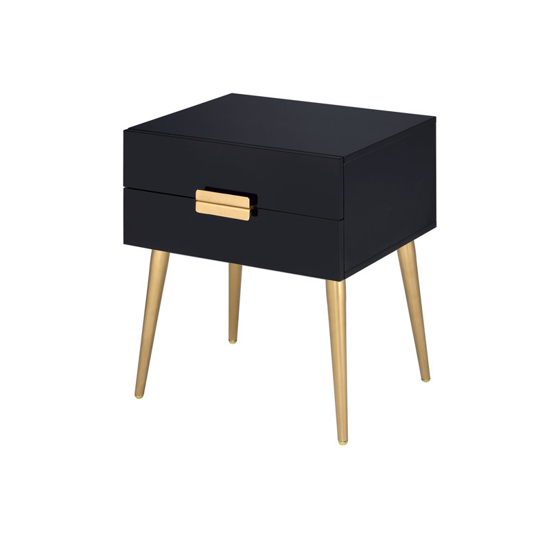 Black & Gold Finish End Table