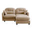 Canapé modulaire en forme de L avec repose-pieds Cloud, tissu en chenille doux, mousse matelassée plissée à haute densité, convient aux chambres à coucher, aux coins lecture, au chameau