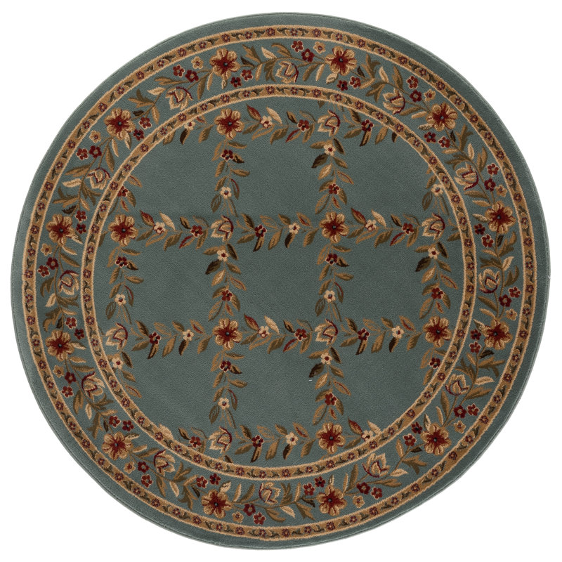 Klose Performance Floral Rug, Round 5'3"