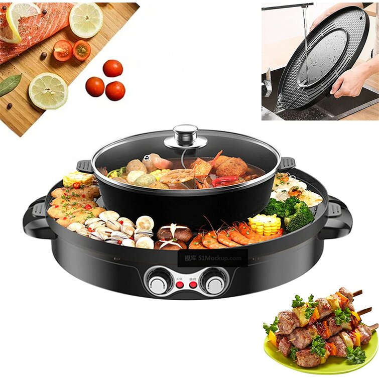 Buy Wholesale China Steel Hot Pot 2 In 1 Bbq Barbecue Electric Pan Grill  Hot Pot & Steel Hot Pot 2 In 1 Bbq Barbecue Electric Pan at USD 32.3